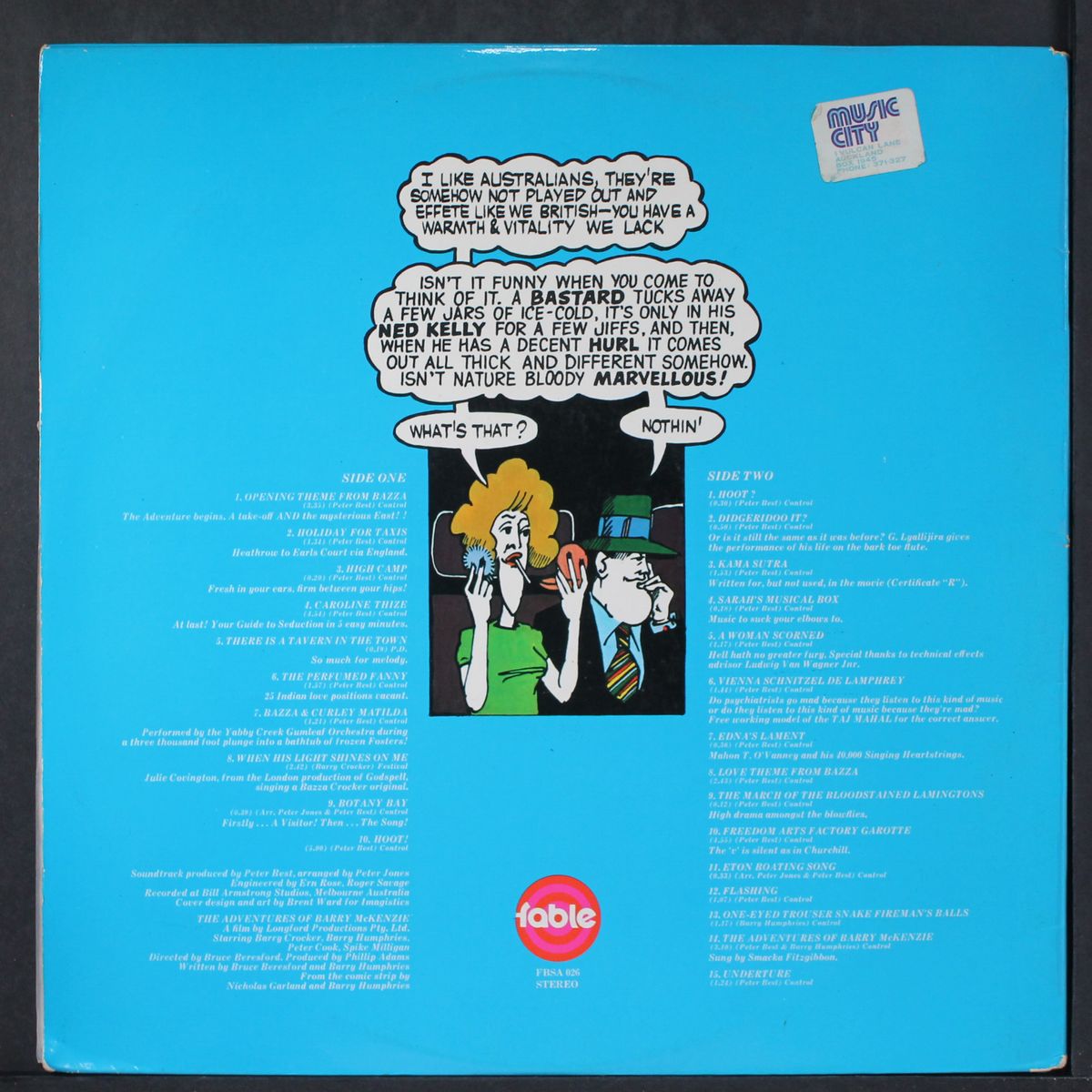the adventures of barry mckenzie by SOUNDTRACK