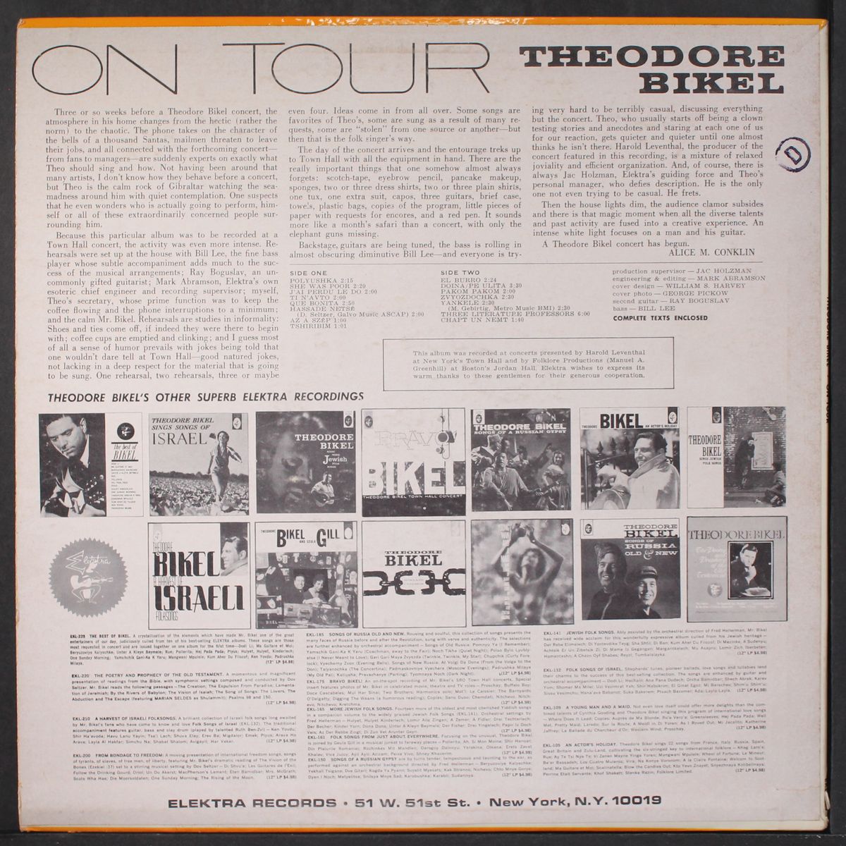 on tour by THEODORE BIKEL