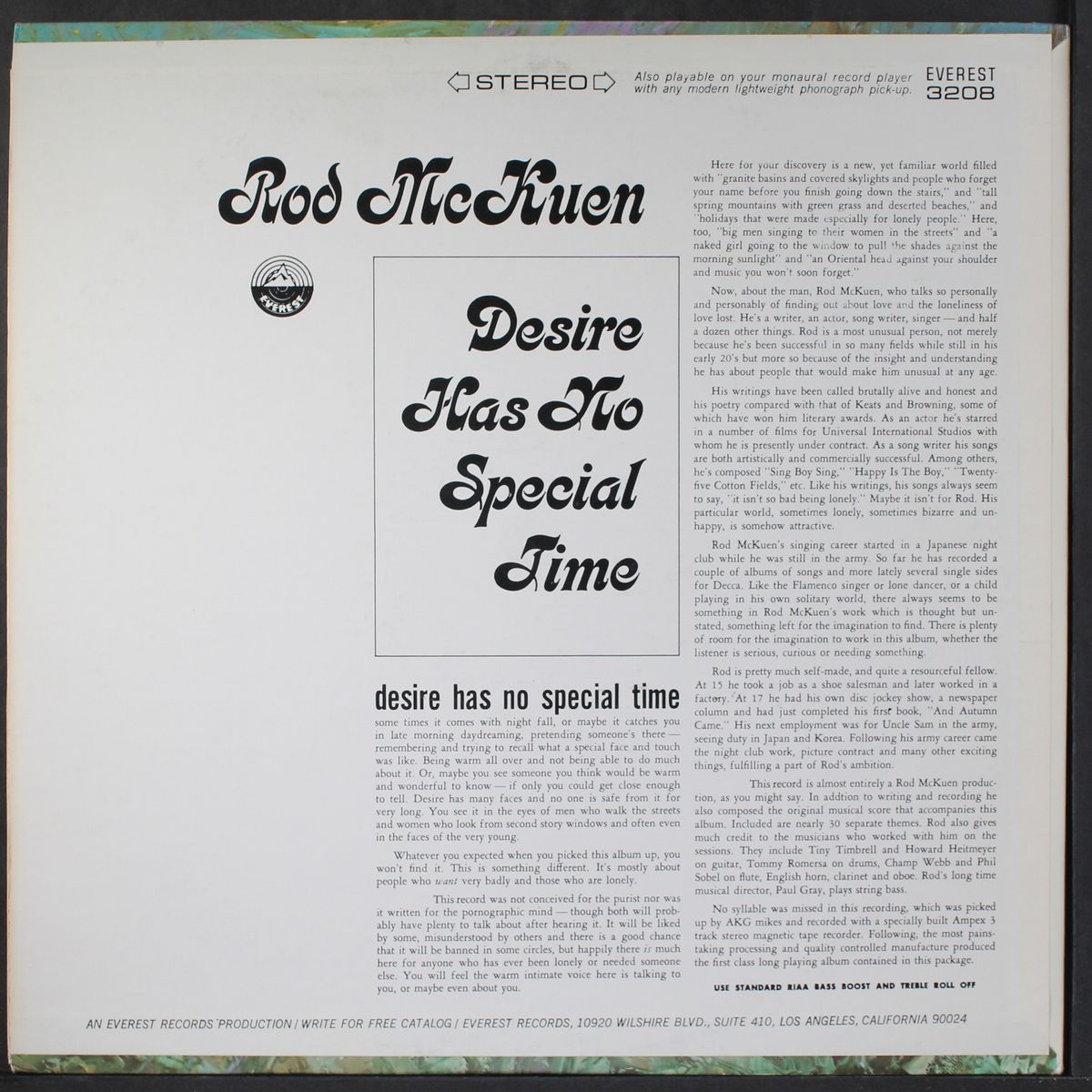 desire has no special time by ROD MCKUEN