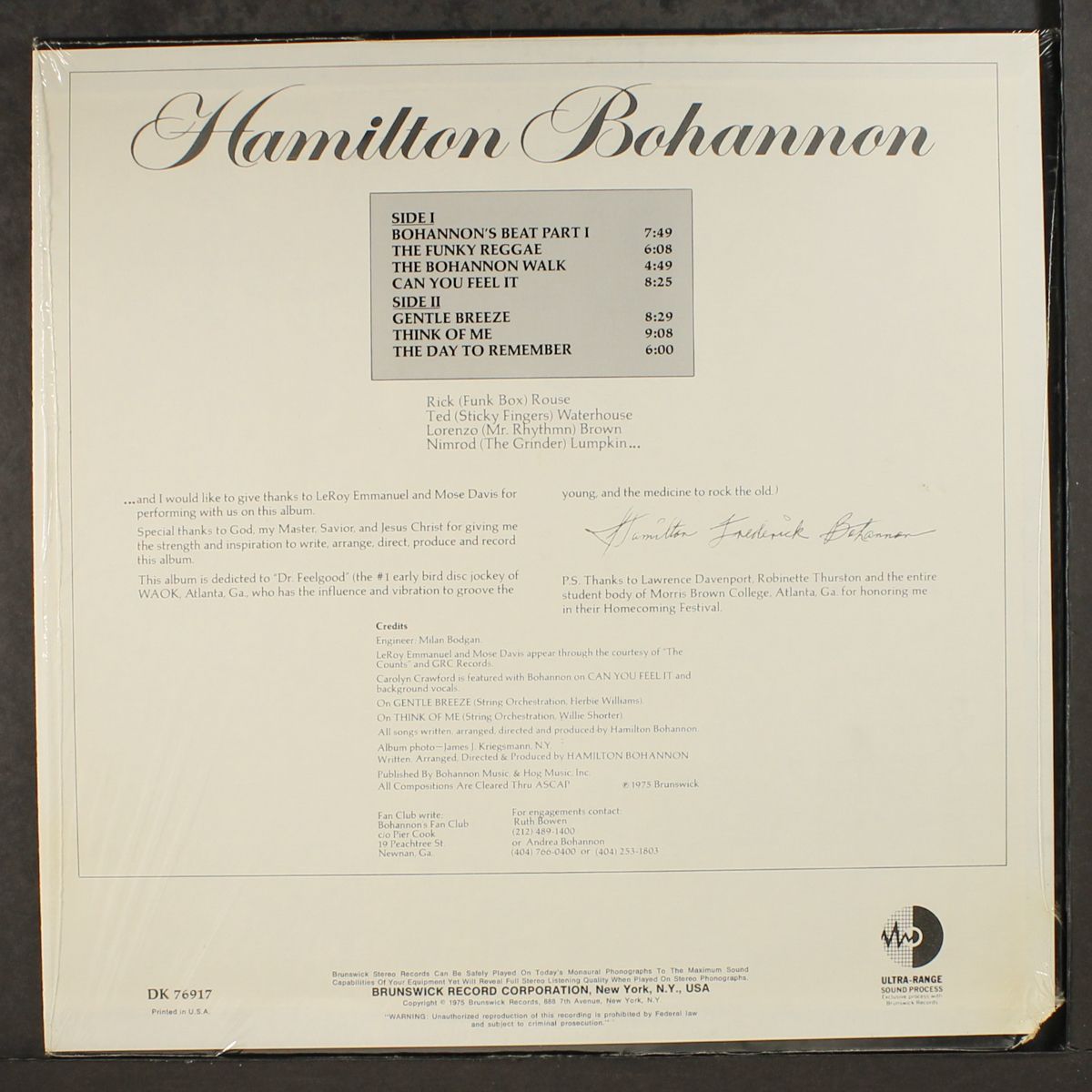bohannon by HAMILTON BOHANNON