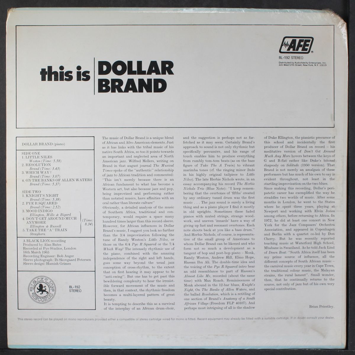 this is by DOLLAR BRAND