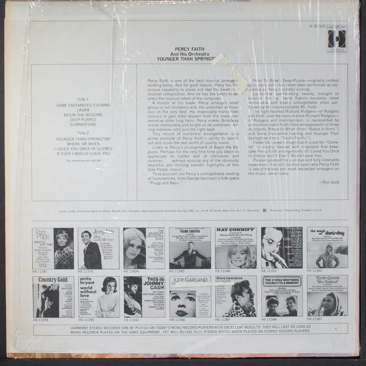 younger than springtime by PERCY FAITH
