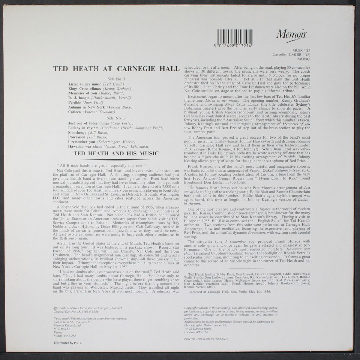 at carnegie hall by TED HEATH
