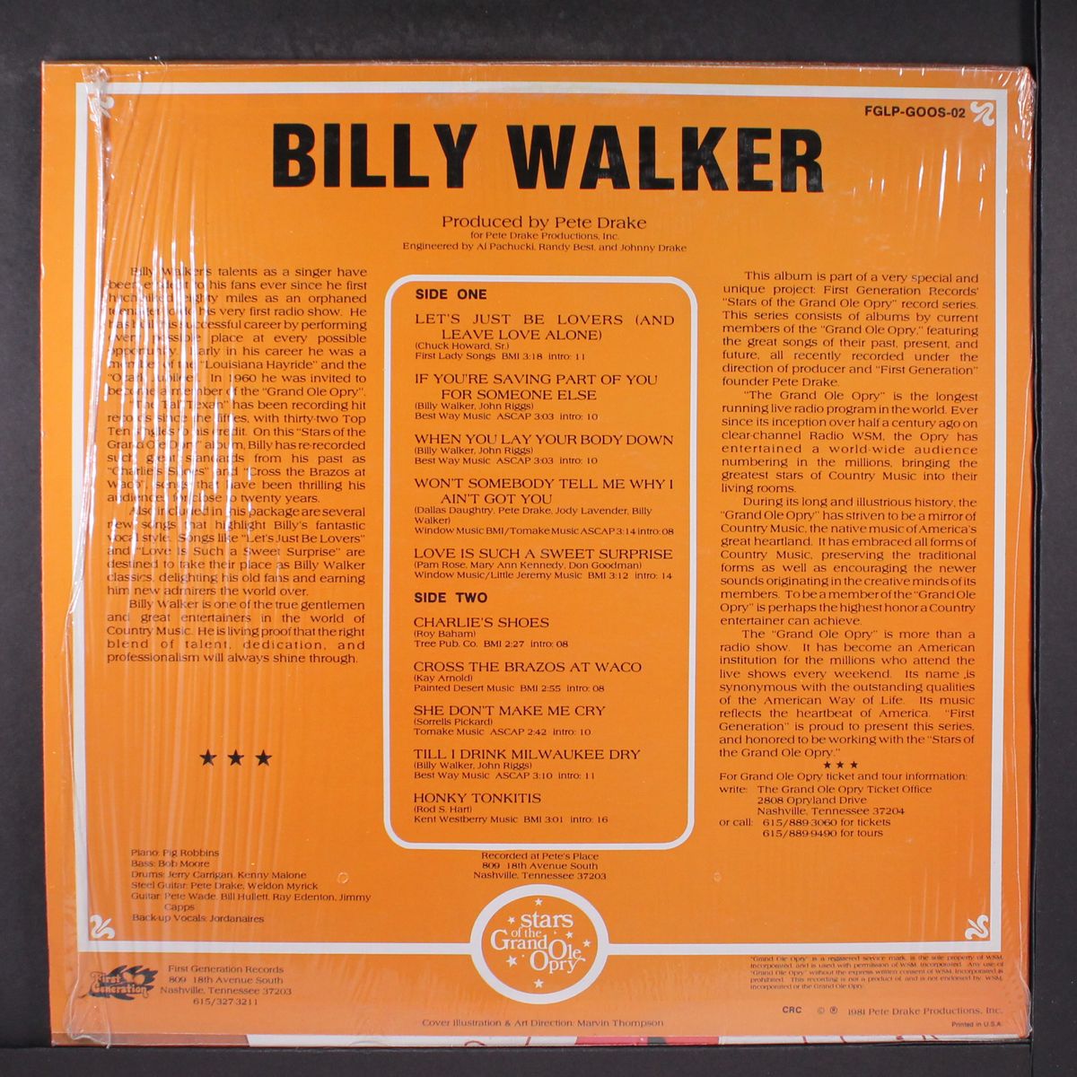stars of the grand ole opry by BILLY WALKER