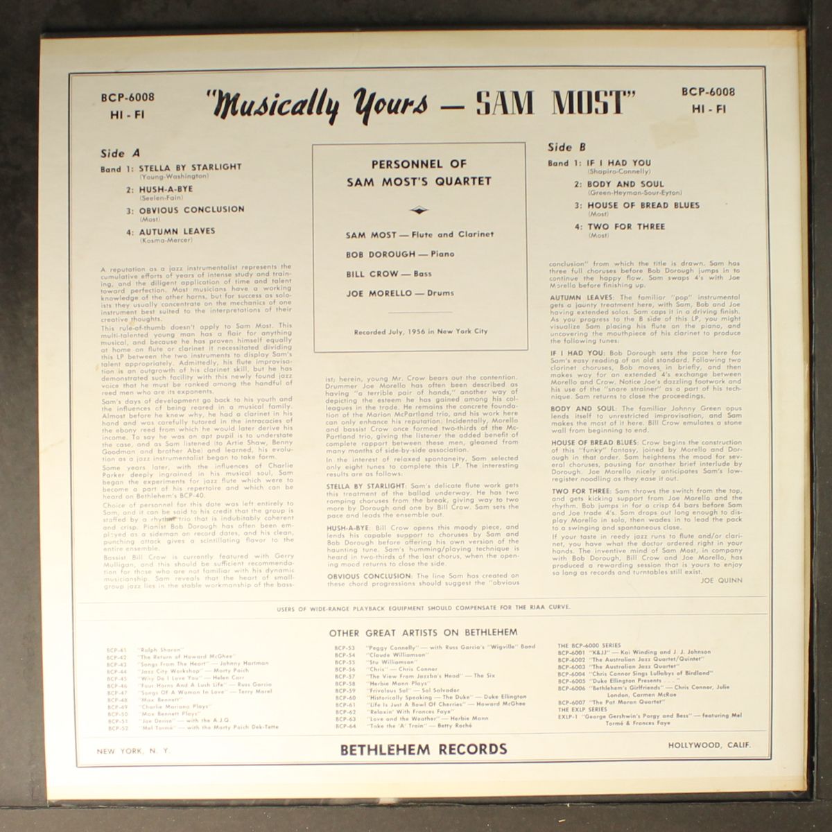 musically yours by SAM MOST