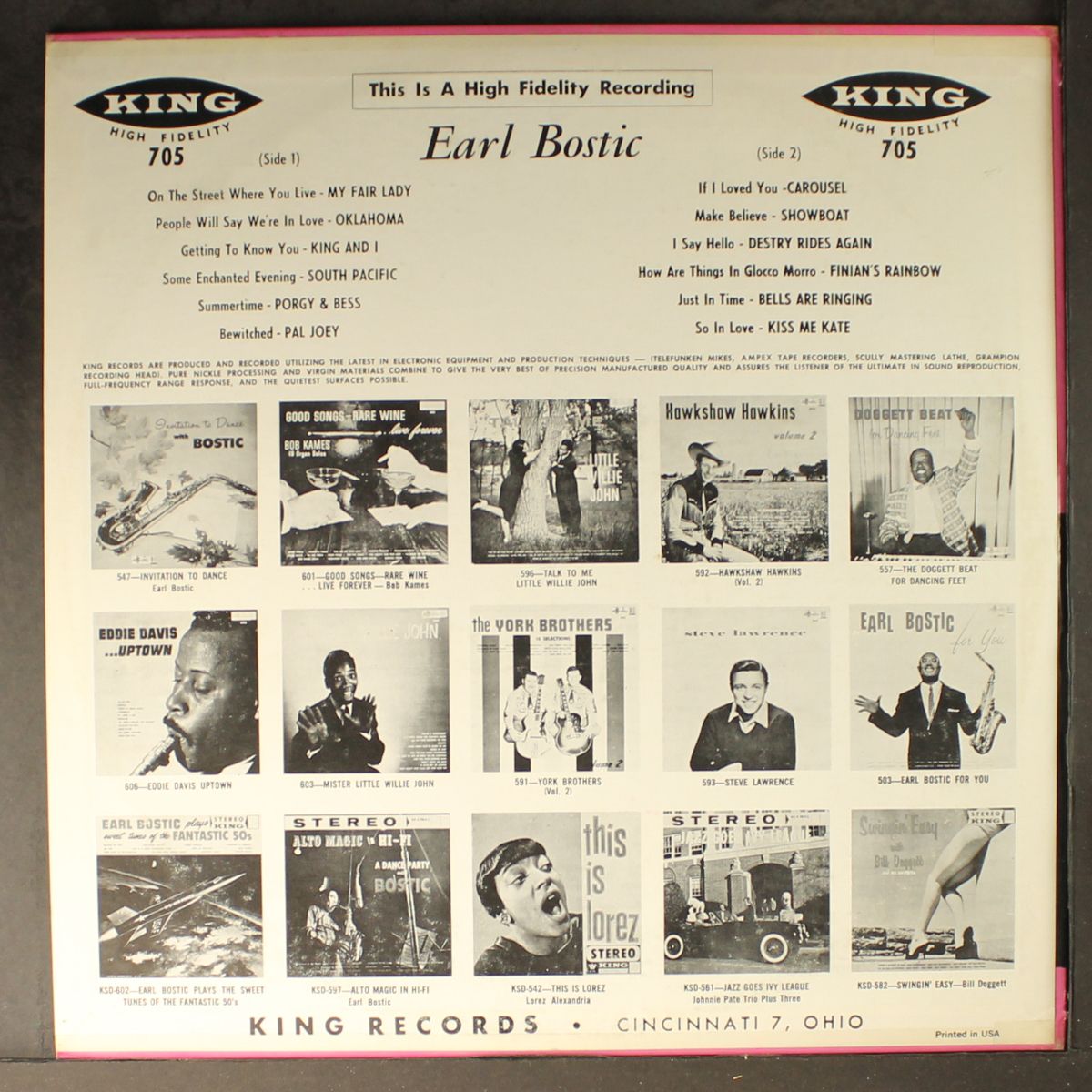 plays the hit tunes of the big broadway shows by EARL BOSTIC