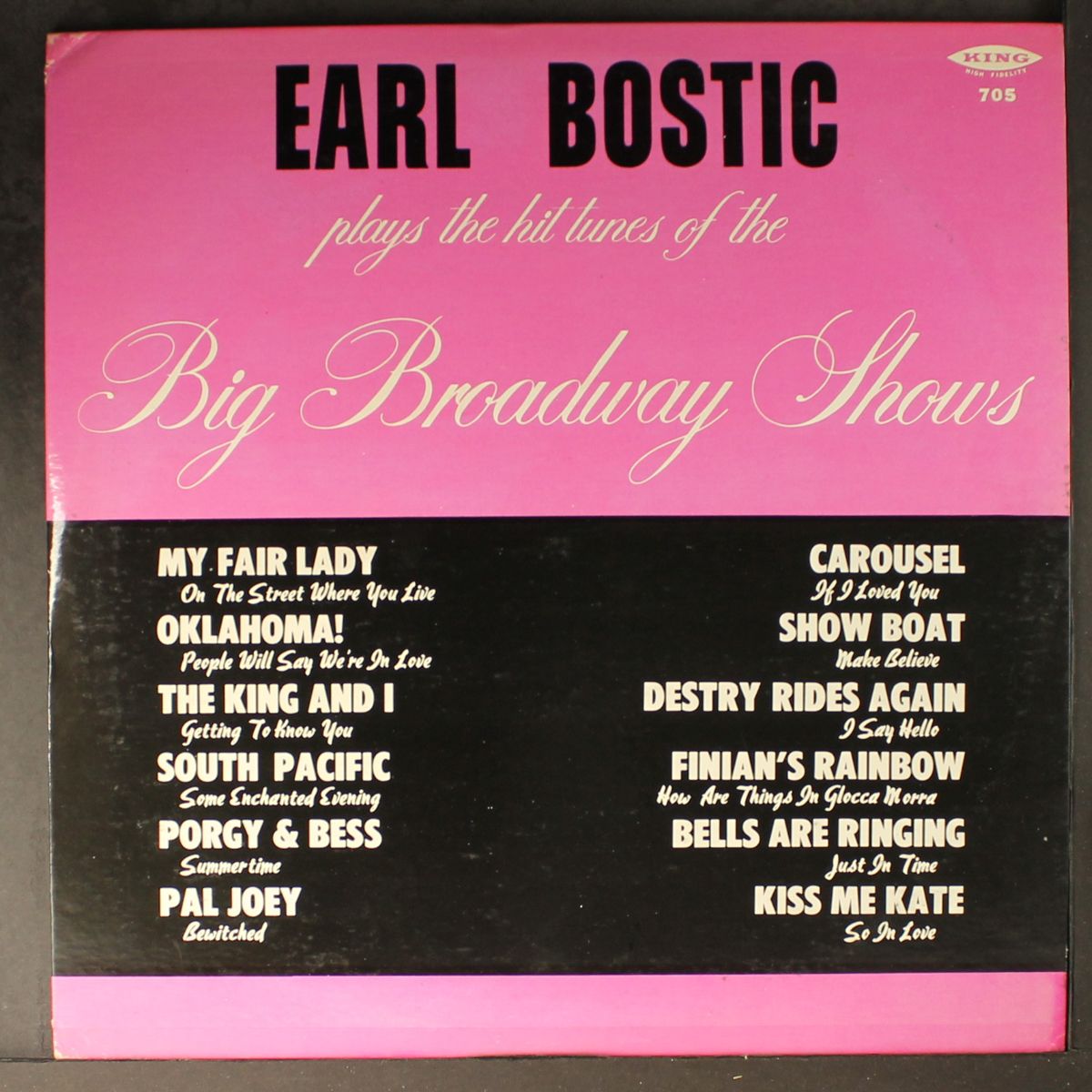 plays the hit tunes of the big broadway shows by EARL BOSTIC