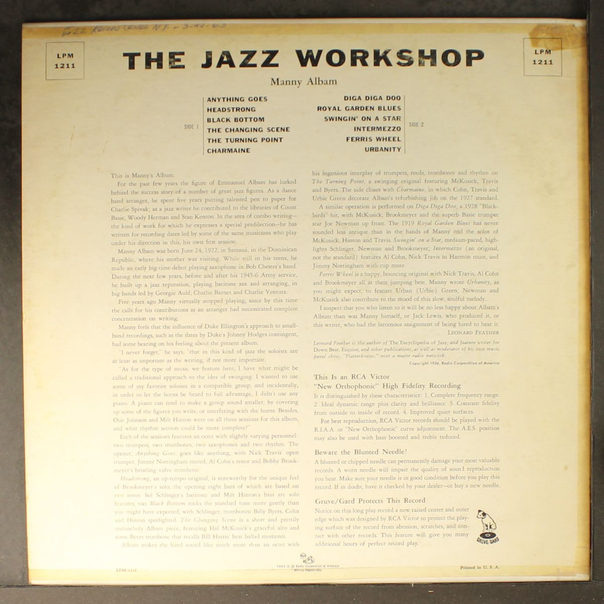 the jazz workshop by MANNY ALBAM