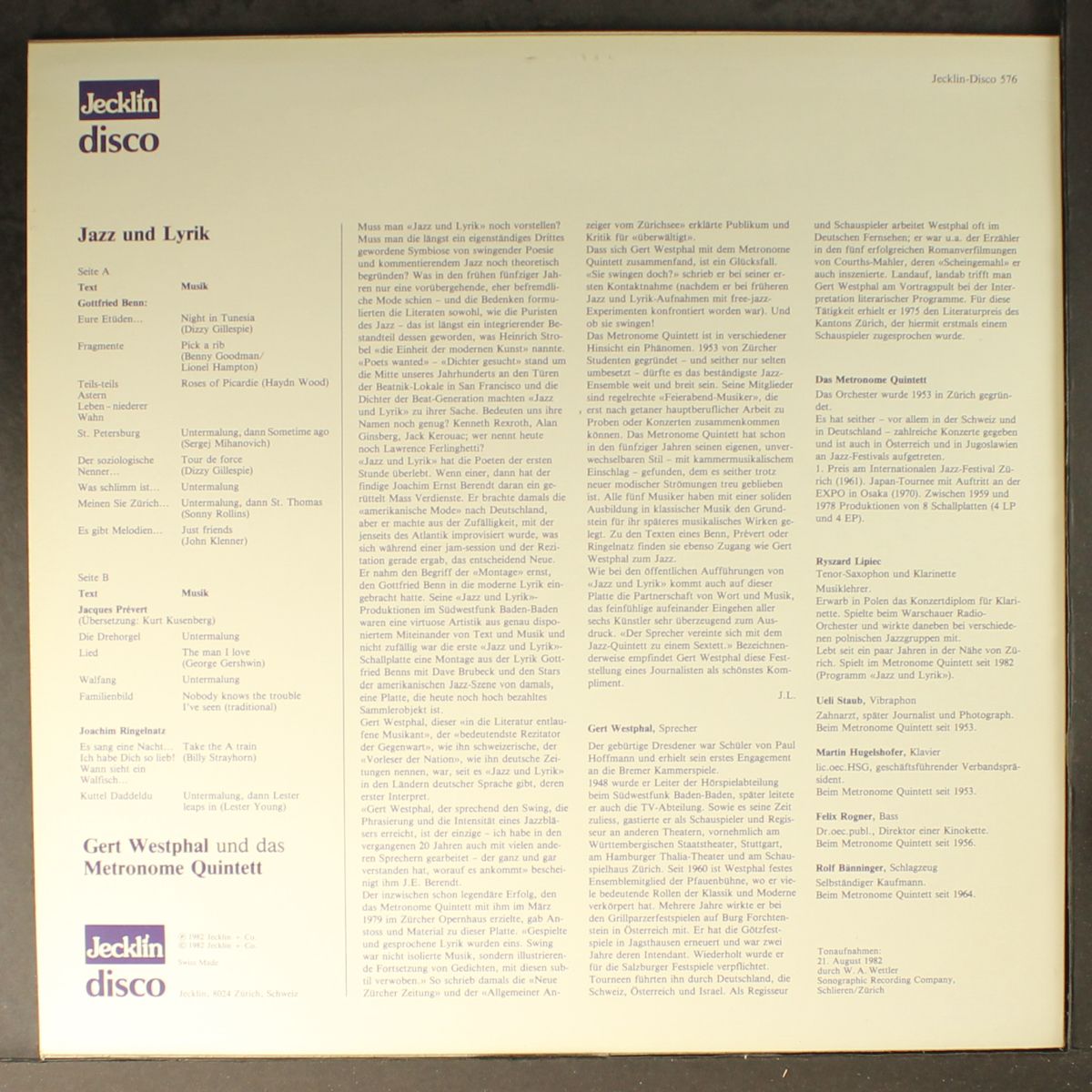 jazz und lyrik - ringeljazz by VARIOUS