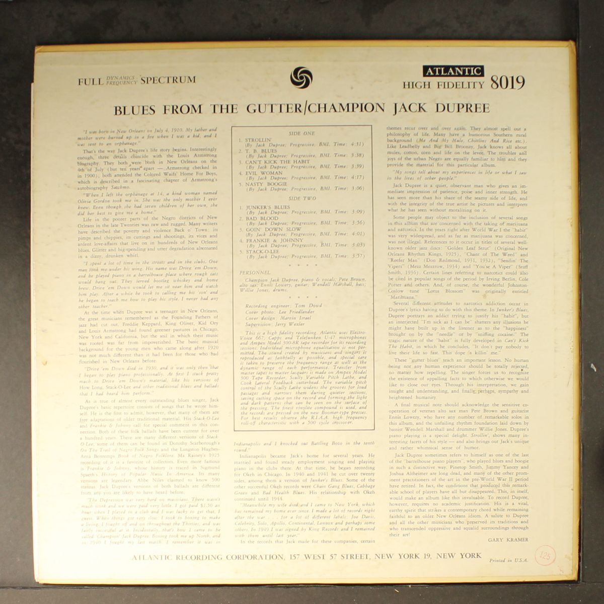 blues from the gutter by CHAMPION JACK DUPREE