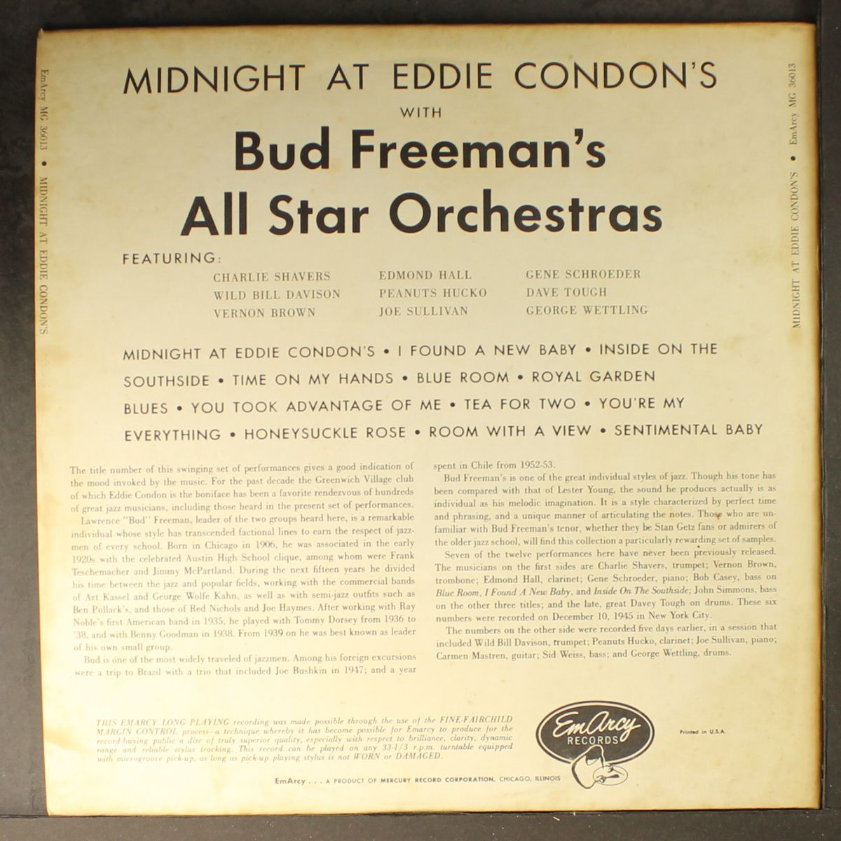 midnight at eddie condon's by BUD FREEMAN