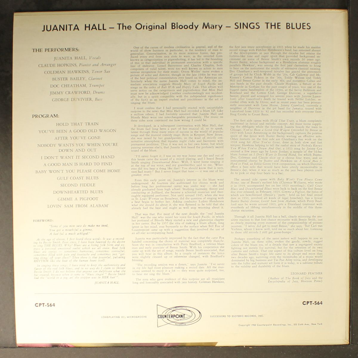 sings the blues by JUANITA HALL