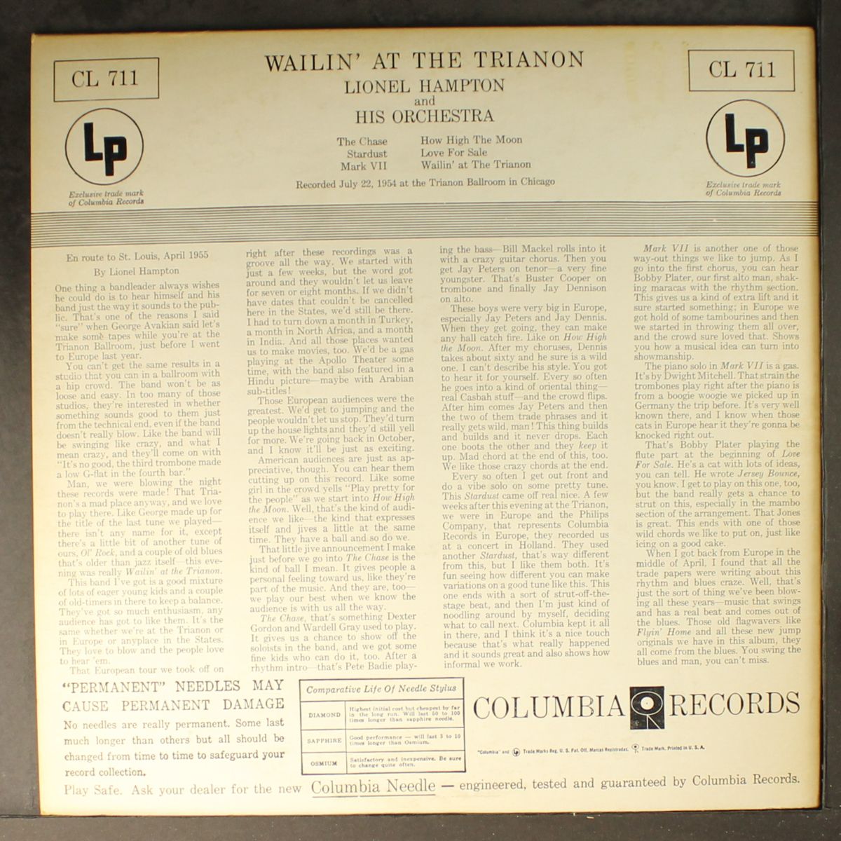 wailin' at the trianon by LIONEL HAMPTON