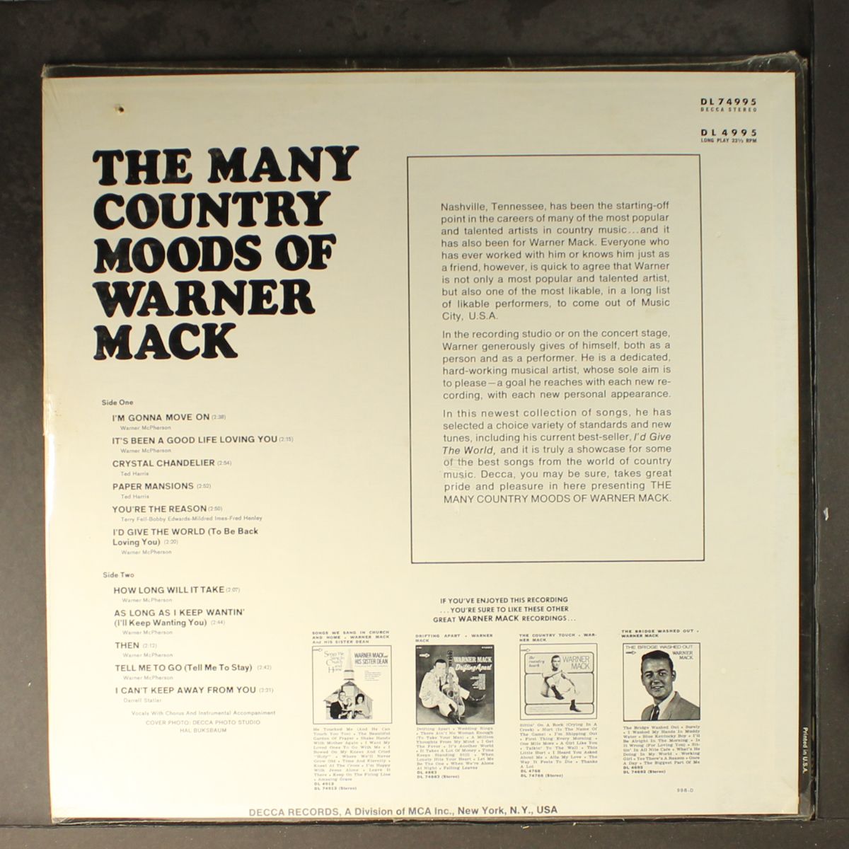 the many country moods of by WARNER MACK
