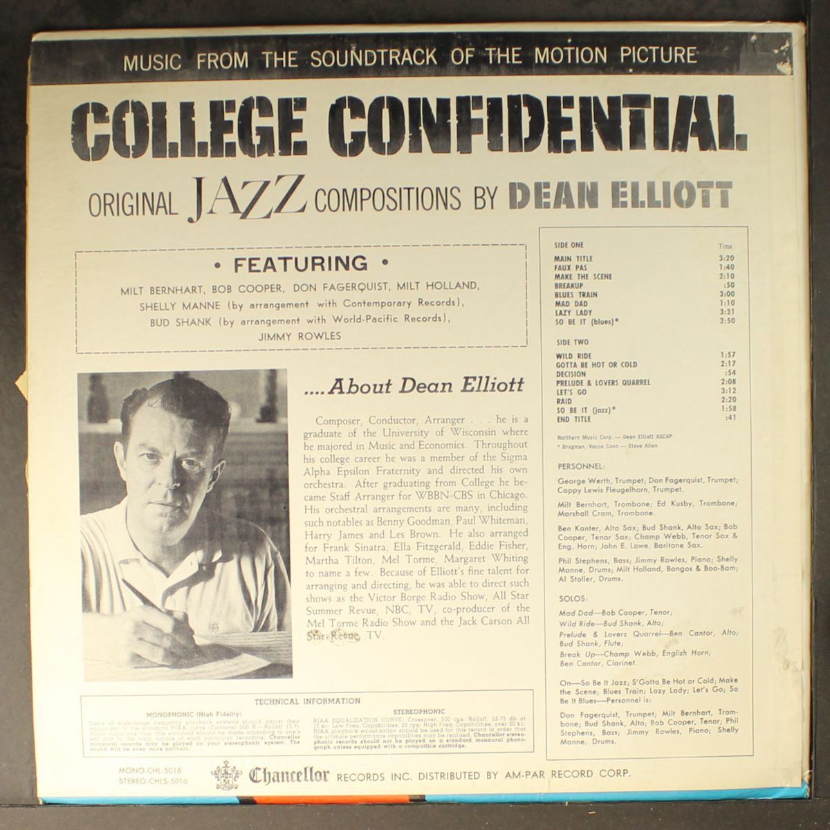 college confidential soundtrack by DEAN ELLIOTT