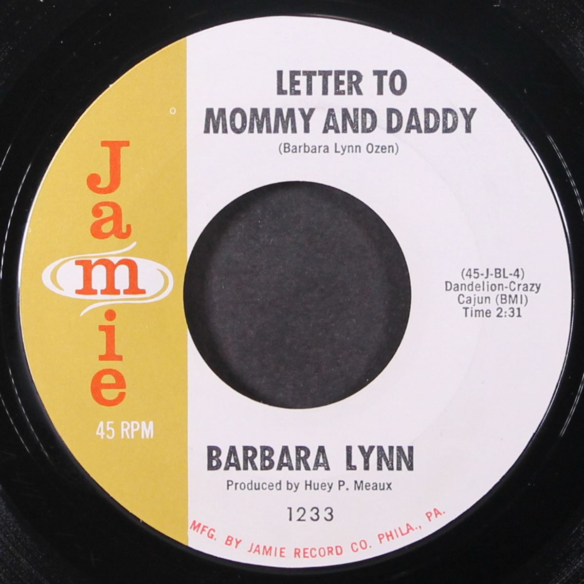 second fiddle girl / letter to mommy and daddy by BARBARA LYNN