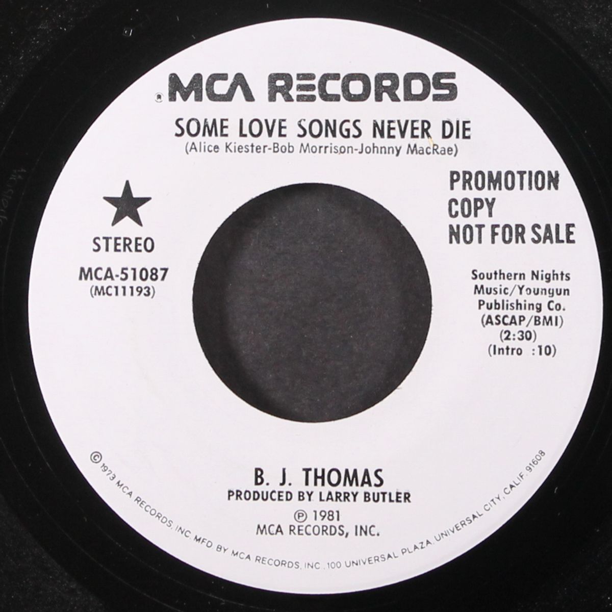 some love songs never die / same by B.J. THOMAS
