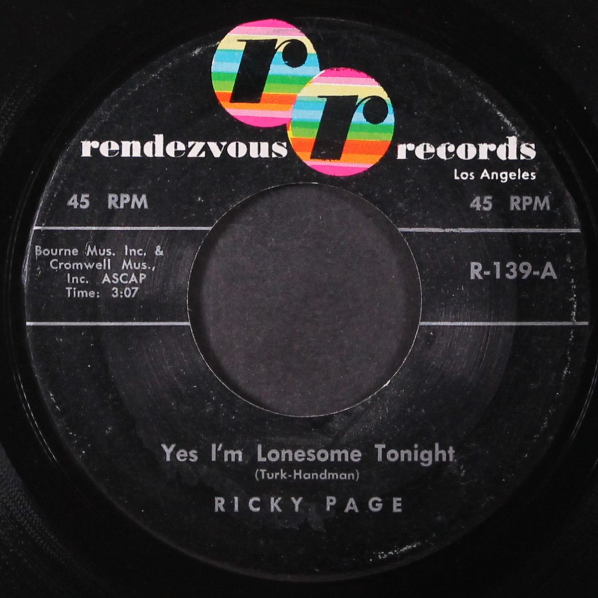 yes i'm lonesome tonight / standing on a mountain top by RICKY PAGE