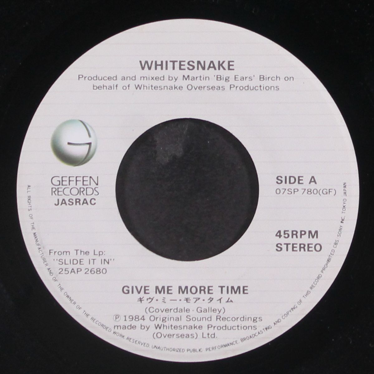 give me more time / guilty of love by WHITESNAKE