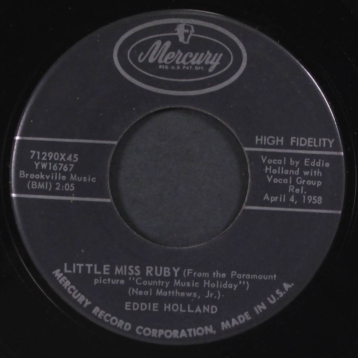 little miss ruby / you by EDDIE HOLLAND