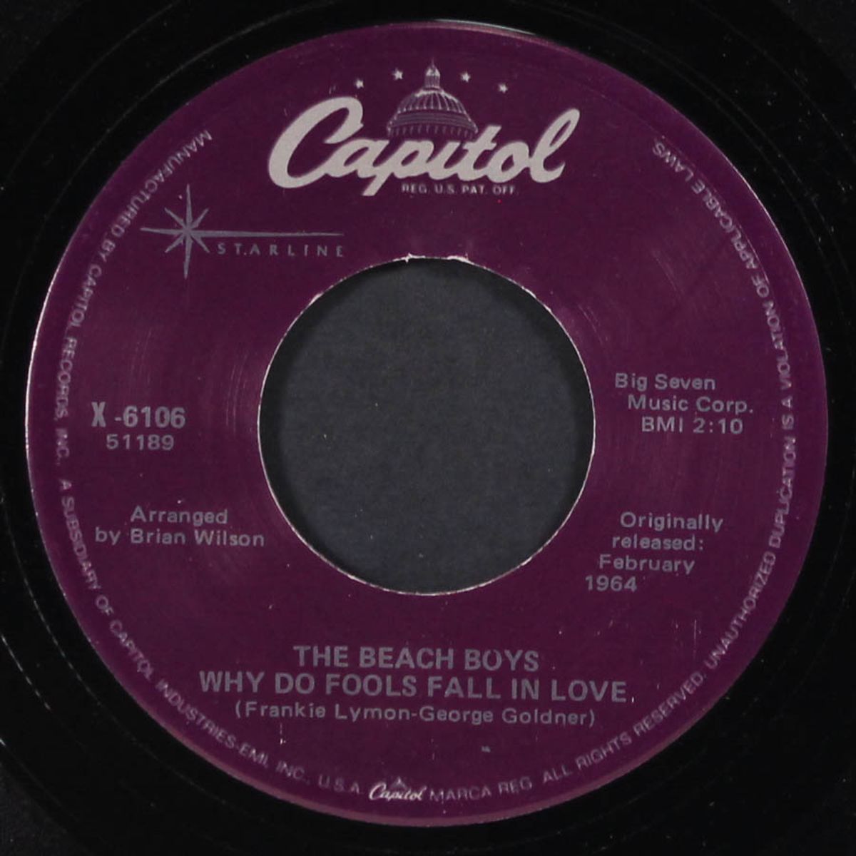 fun, fun, fun / why do fools fall in love by BEACH BOYS