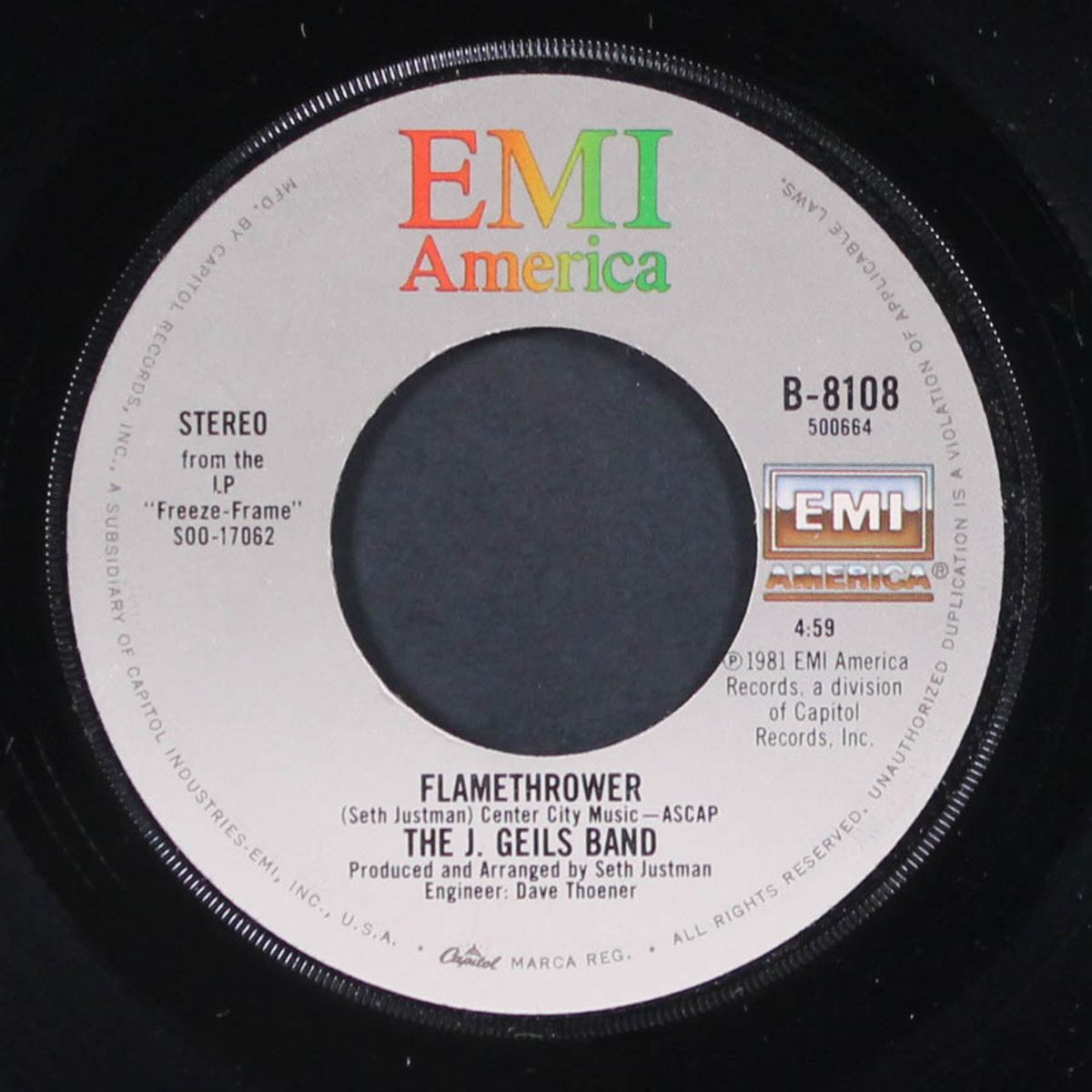 freeze-frame / flamethrower by J. GEILS BAND