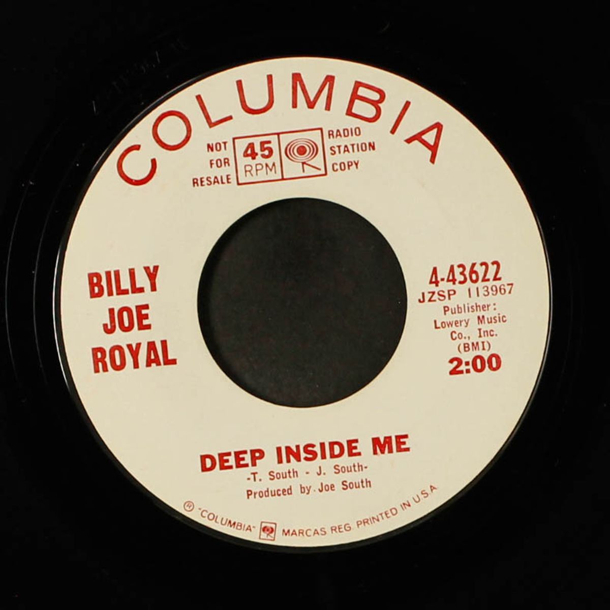 heart's desire / deep inside me by BILLY JOE ROYAL
