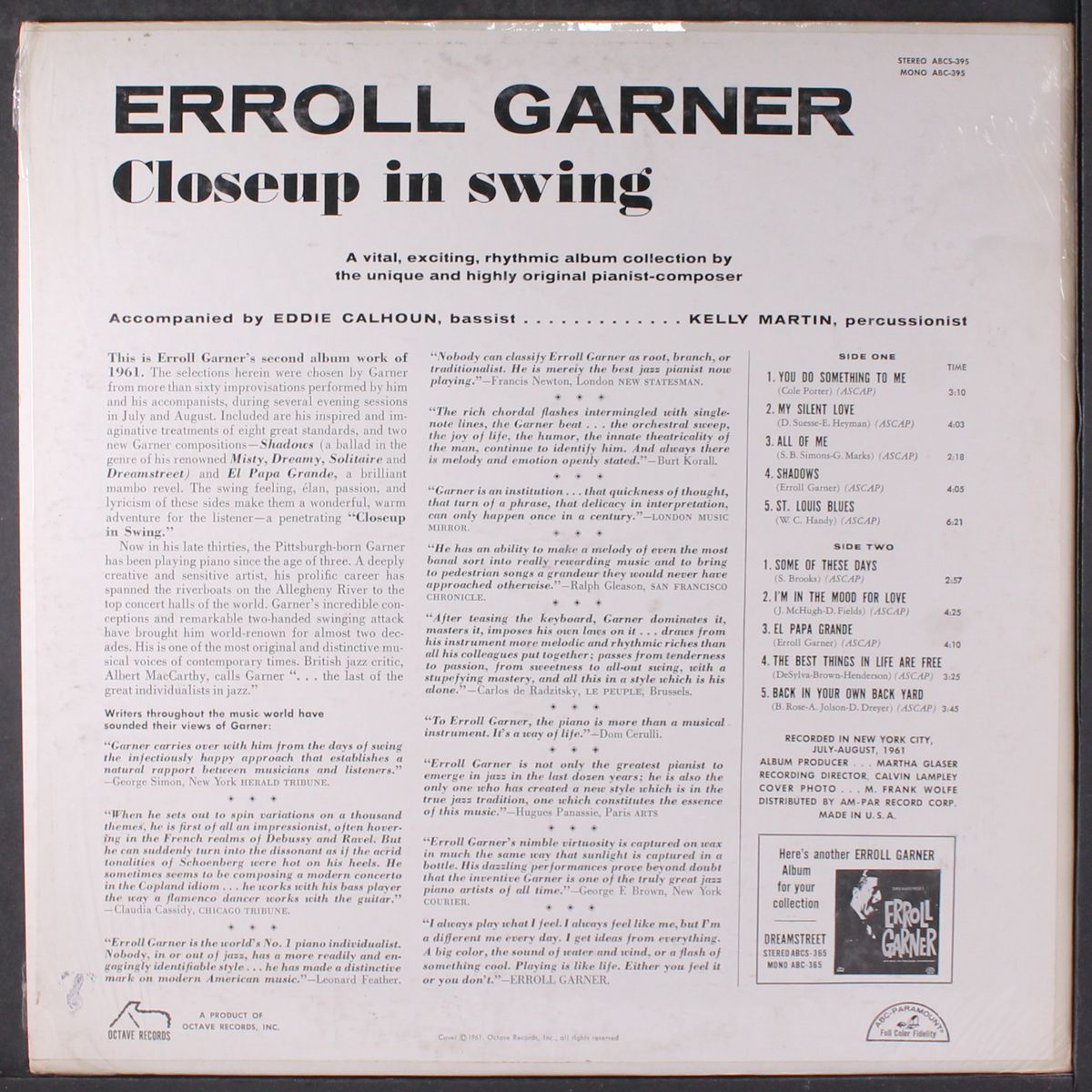 close up in swing by ERROLL GARNER