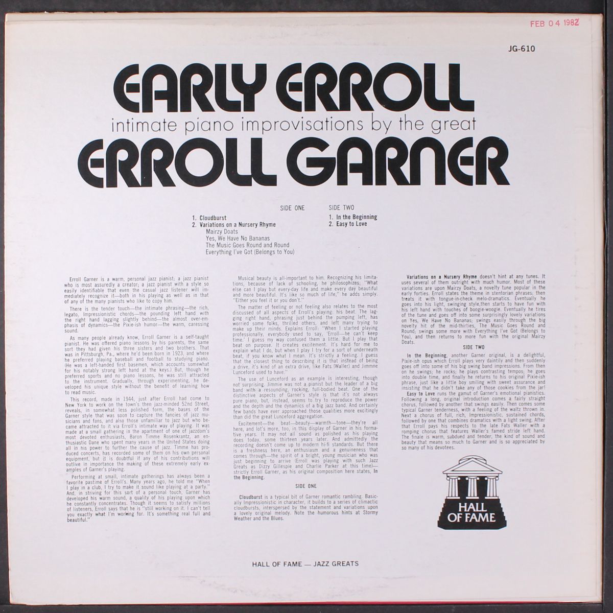early erroll by ERROLL GARNER