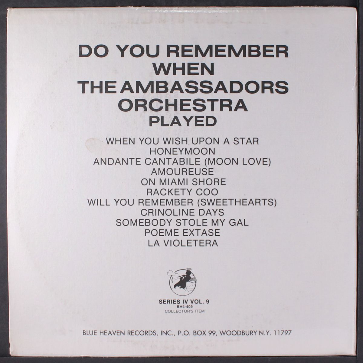 do you remember when the ambassadors orchestra played when you wish upon a star by AMBASSADORS