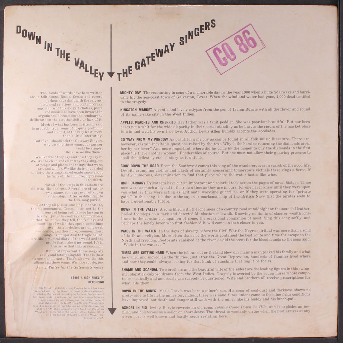 down in the valley by GATEWAY SINGERS