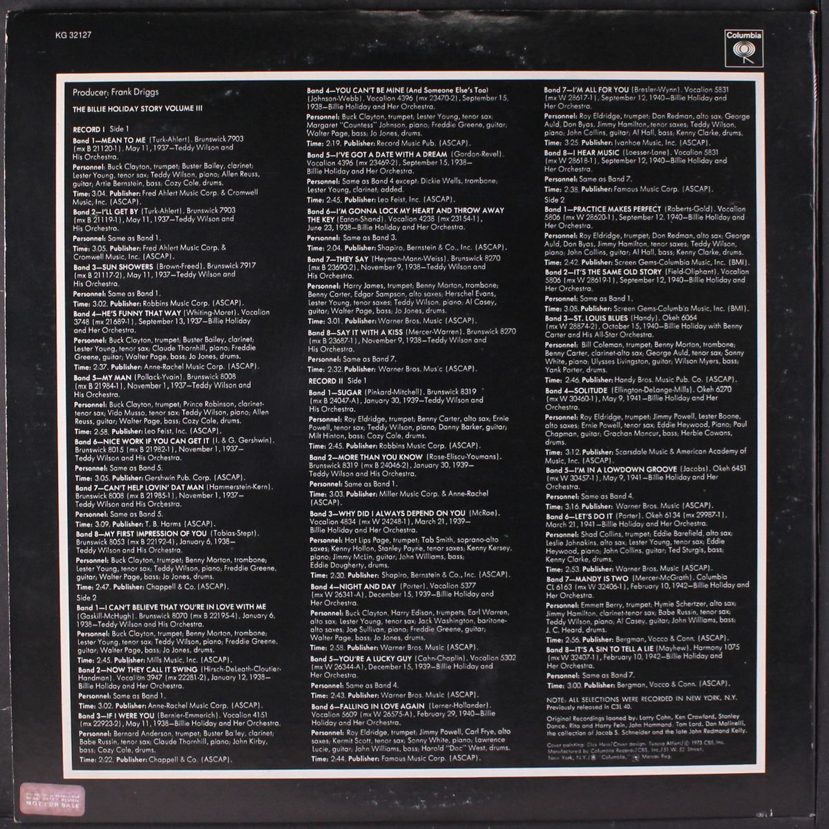 the billie holiday story, vol. 3 by BILLIE HOLIDAY