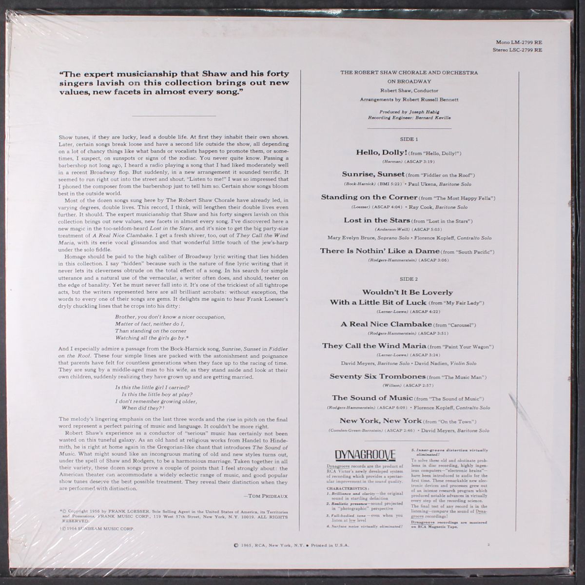 on broadway by ROBERT SHAW CHORALE