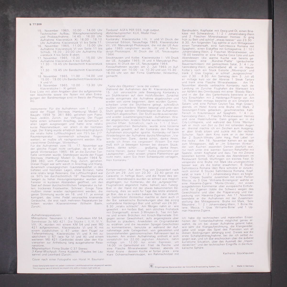 stockhausen: complete piano music by ALOYS KONTARSKY