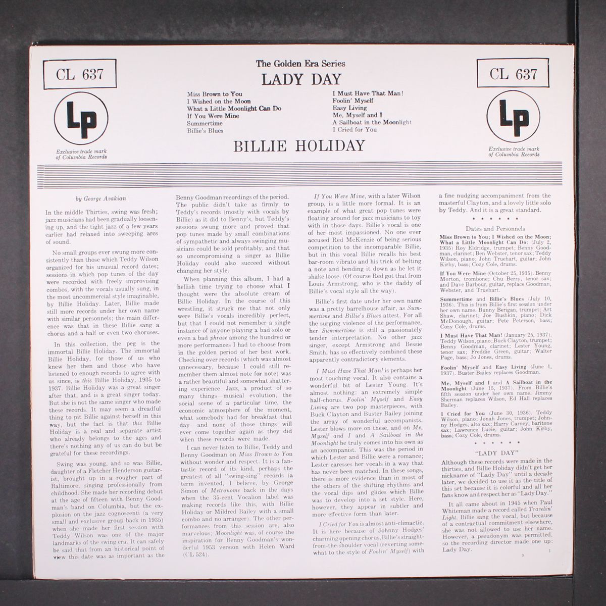 lady day by BILLIE HOLIDAY