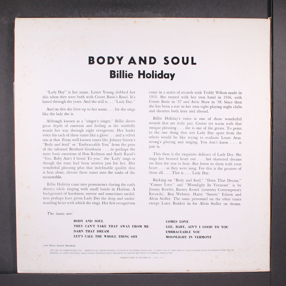 body and soul by BILLIE HOLIDAY