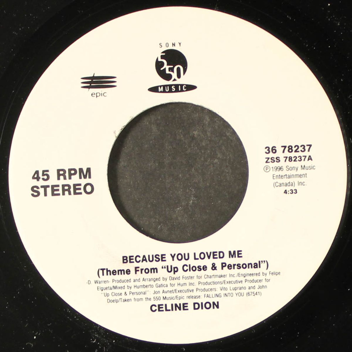 i don't know / because you loved me (theme from "up close & personal" by CELINE DION