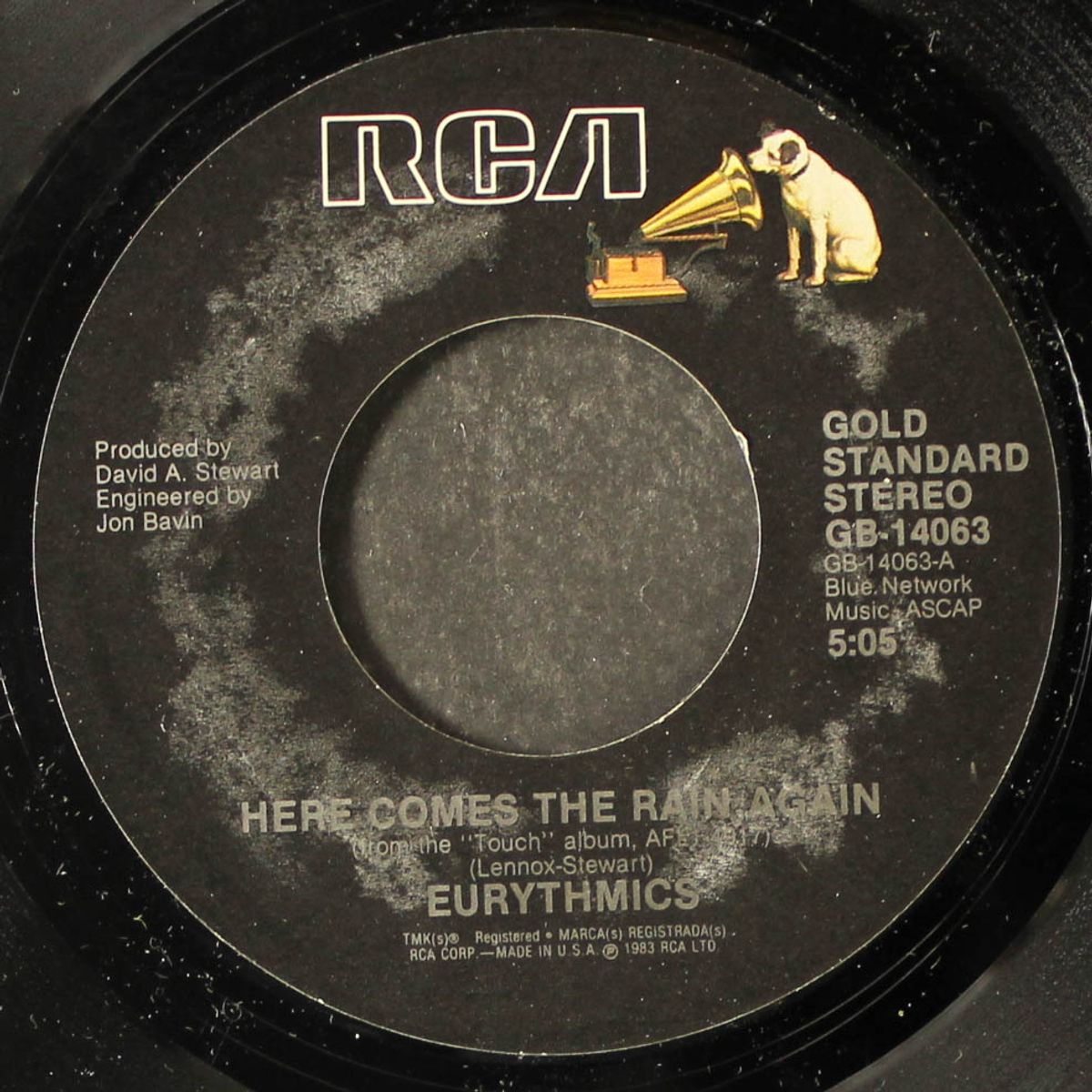 here comes the rain again / right by your side by EURYTHMICS