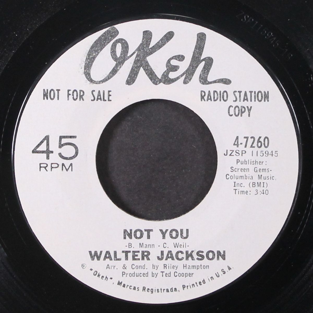 a corner in the sun / not you by WALTER JACKSON