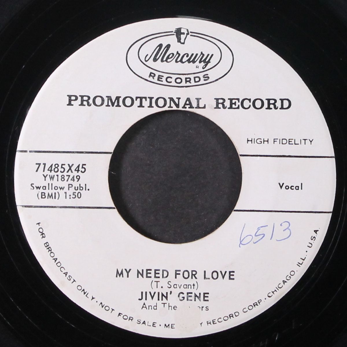 breaking up is hard to do / my need for love by JIVIN' GENE & JOKERS