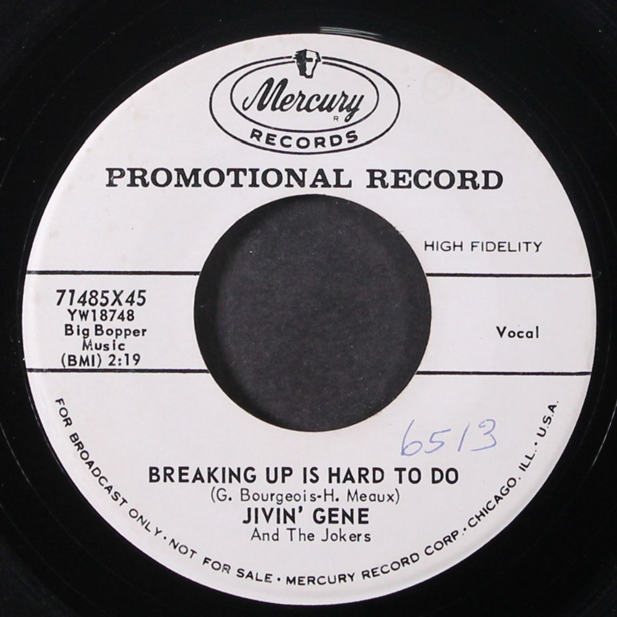 breaking up is hard to do / my need for love by JIVIN' GENE & JOKERS