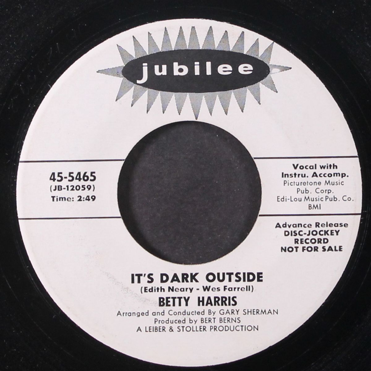 it's dark outside by BETTY HARRIS