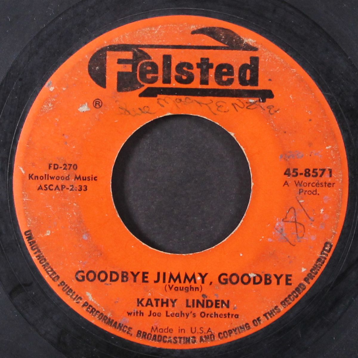 goodbye jimmy, goodbye / heartaches at sweet sixteen by KATHY LINDEN