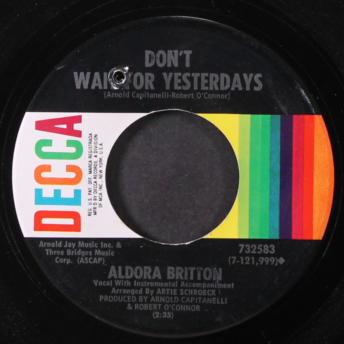 don't wait for yesterdays / give by ALDORA BRITTON
