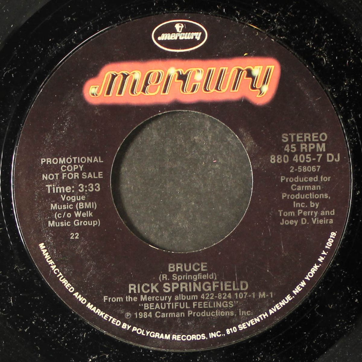 bruce / same by RICK SPRINGFIELD