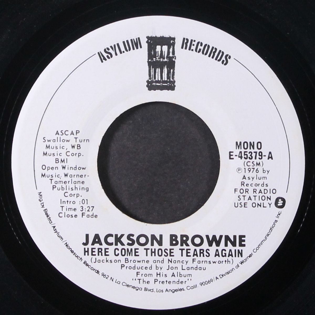 here come those tears again / mono by JACKSON BROWNE