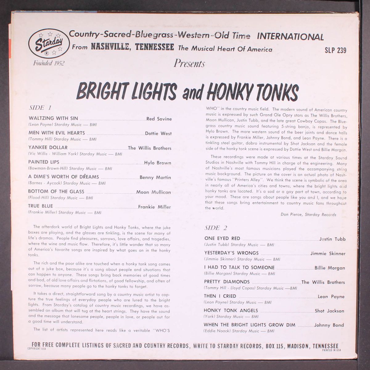 bright lights and honky tonks by VARIOUS