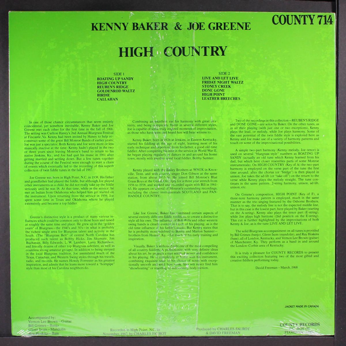 high country by KENNY BAKER & JOE GREENE