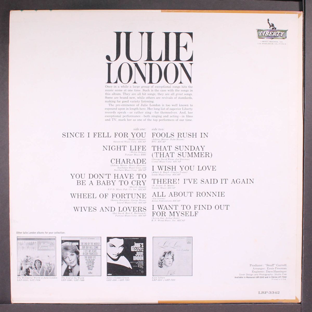 you don't have to be a baby to cry by JULIE LONDON