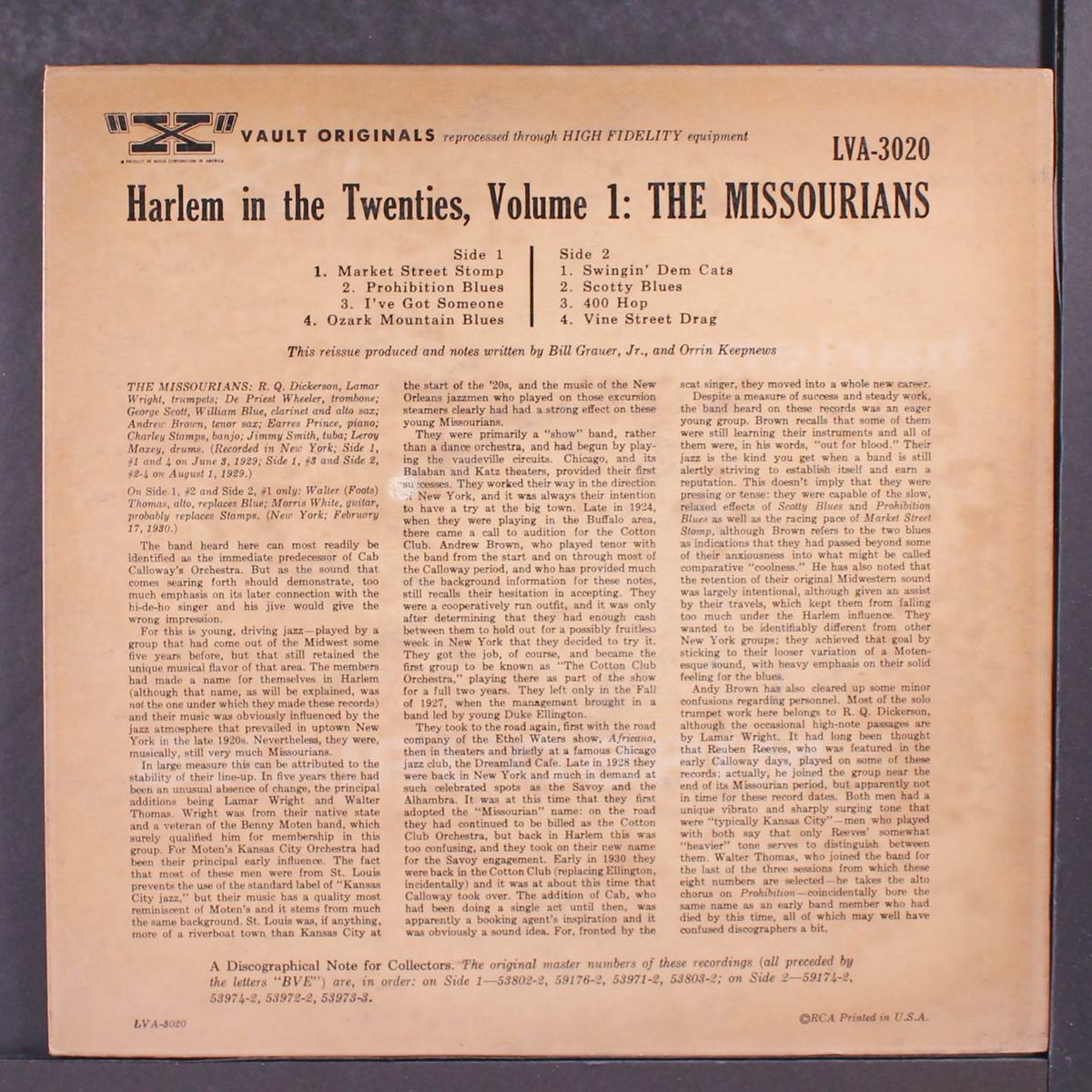 harlem in the 20's, vol. 1 by MISSOURIANS